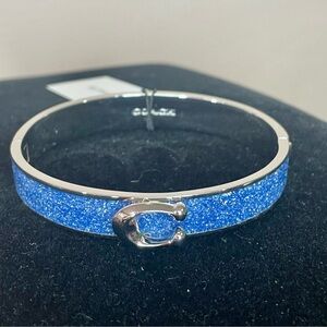 Coach Silver and Blue Glitter Bracelet